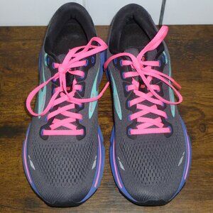 Brooks Ghost 15 Charcoal, Purple, Teal & Neon Pink Women's Running Shoes